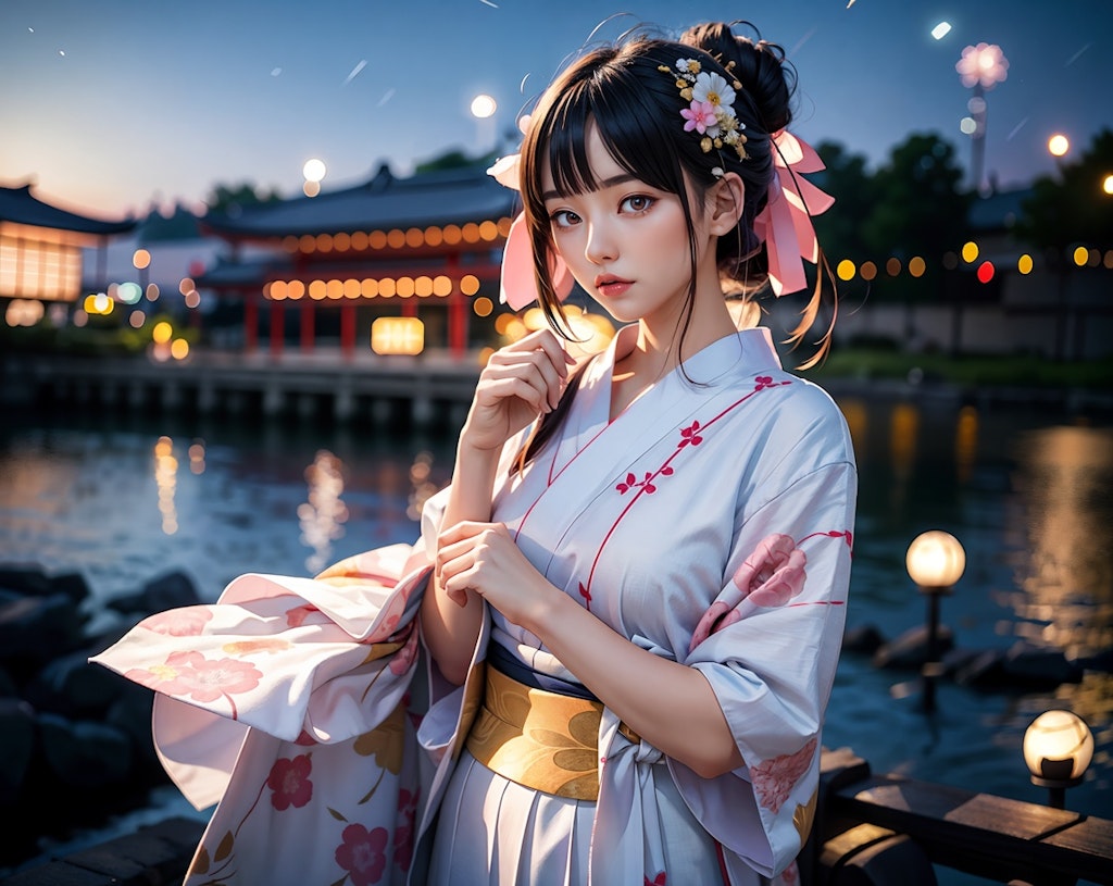 浴衣美人と夏の夜