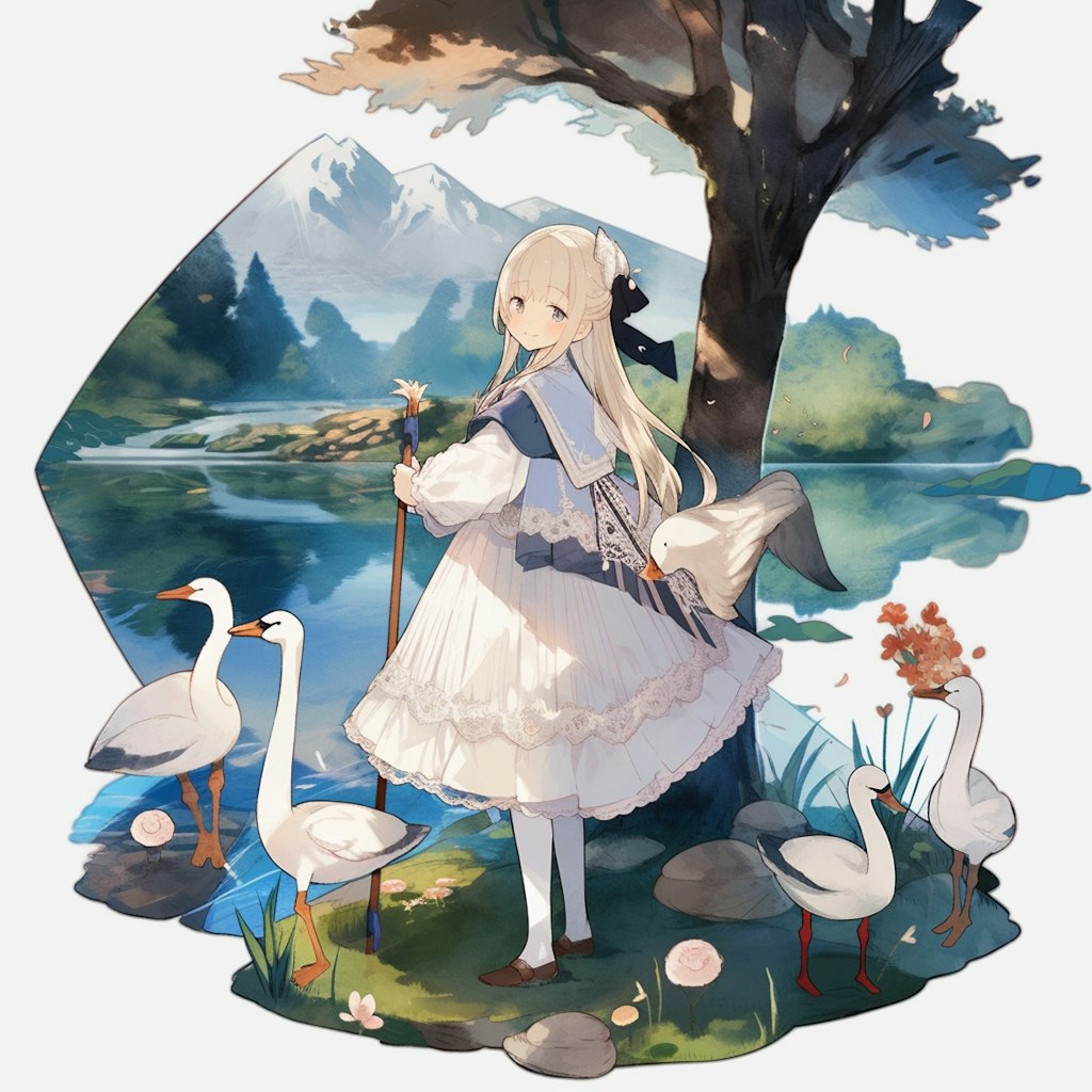 湖と鳥，Lake and Bird