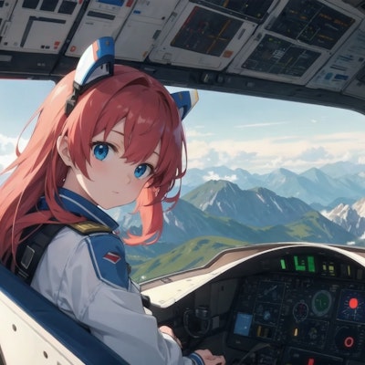 Girl piloting an airplane 11