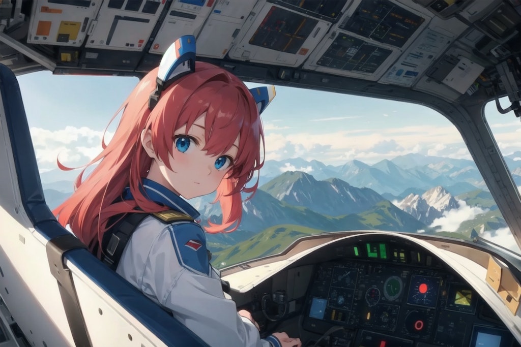 Girl piloting an airplane 11