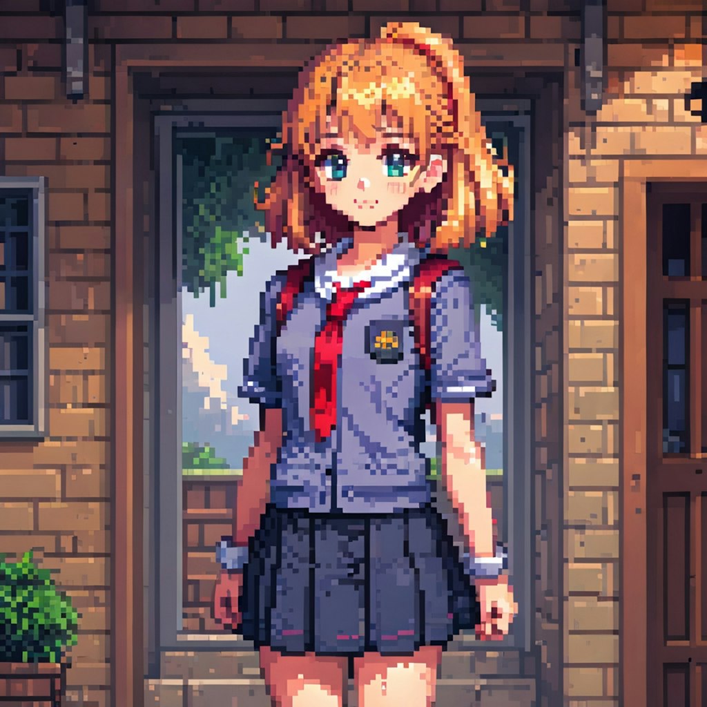 ドット絵風の女の子の絵