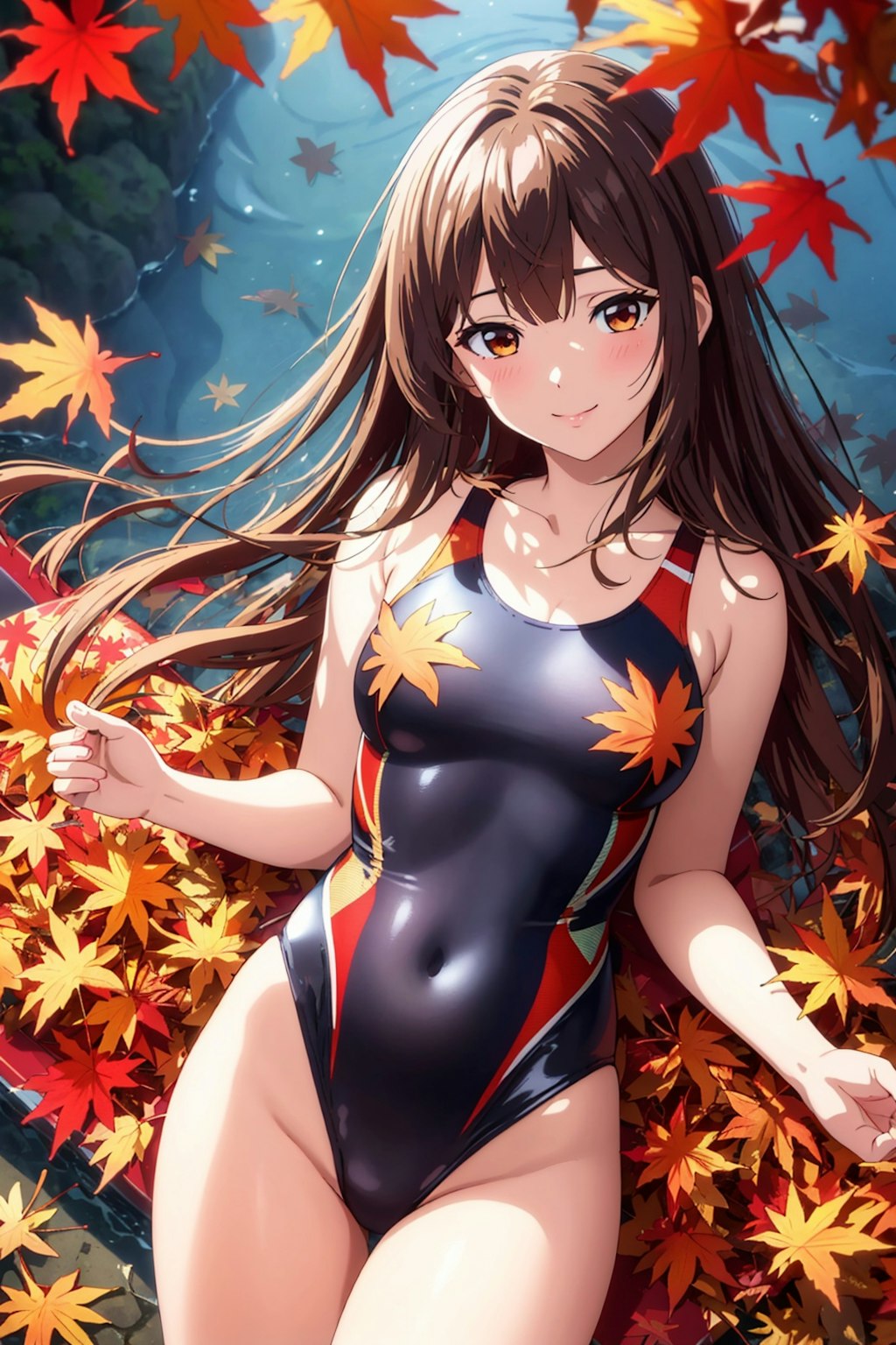 紅葉とハイレグ♪