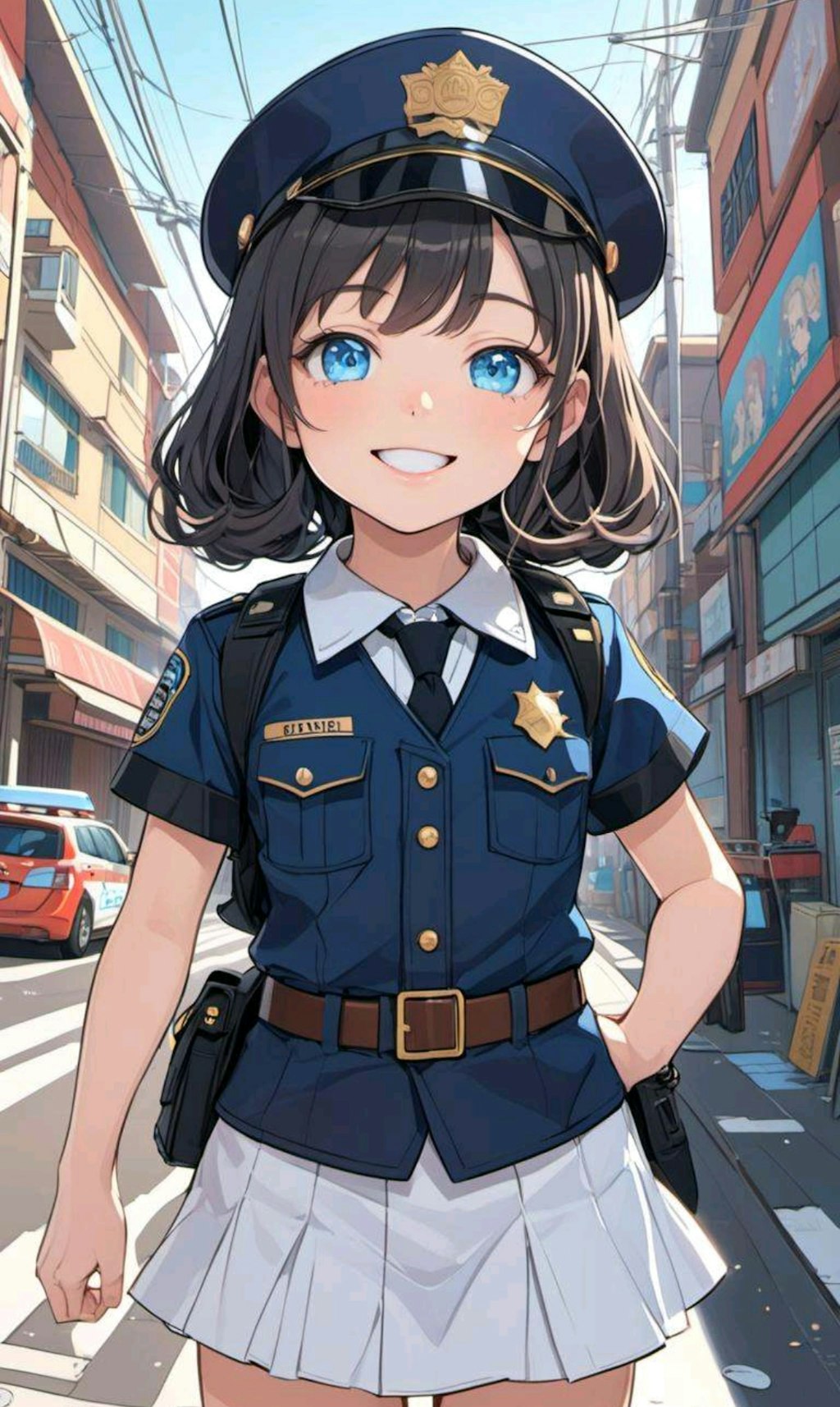 ミニスカポリスな小さな女の子