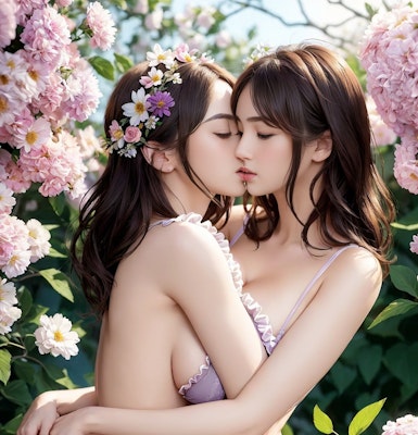 キスする二人の女の子 パート2
