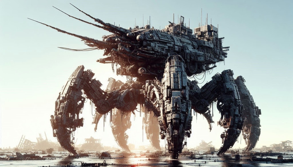侵略異星人の多脚戦車（大き目のは移動要塞？）！