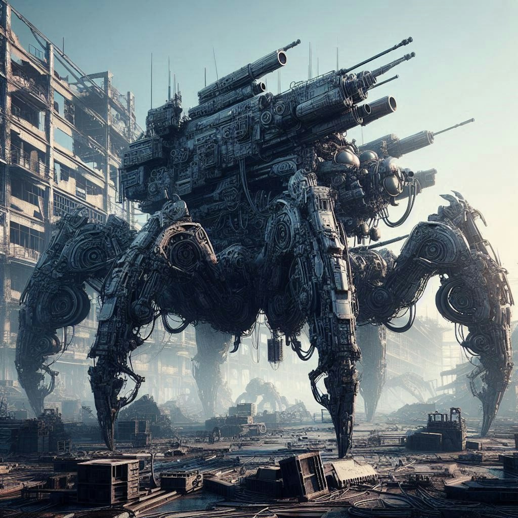 侵略異星人の多脚戦車（大き目のは移動要塞？）！
