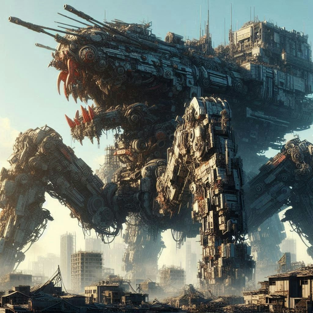 侵略異星人の多脚戦車（大き目のは移動要塞？）！