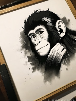 イケメン猿の自画像
