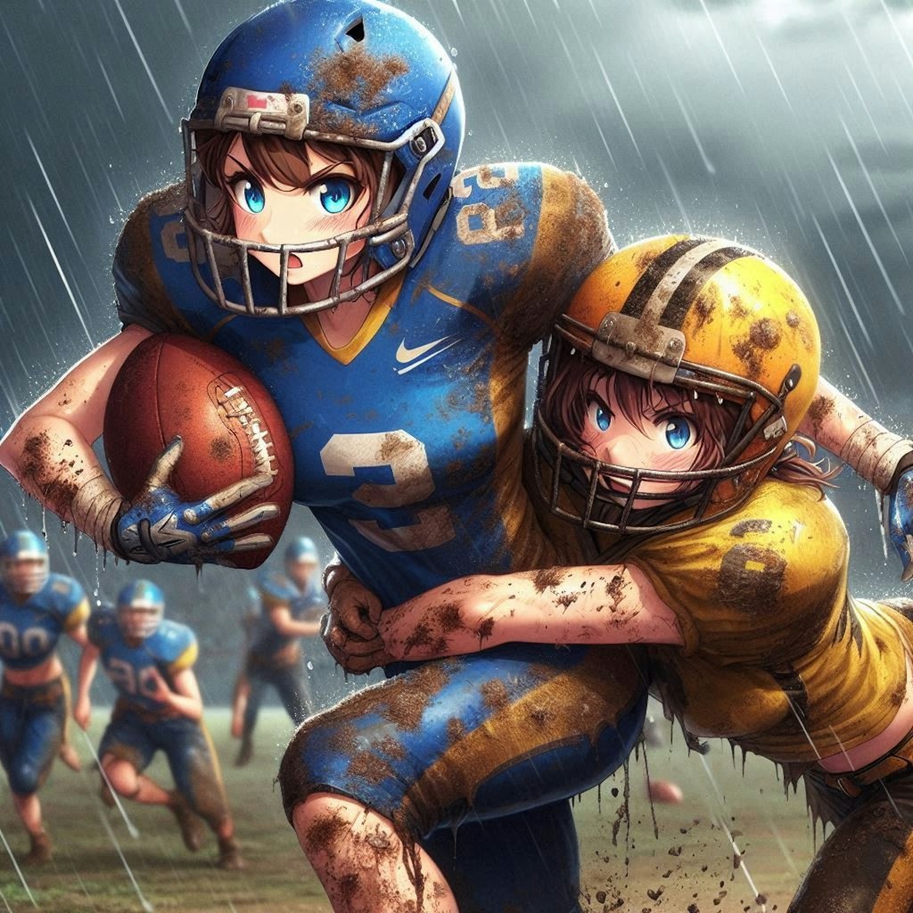 🏈泥まみれの女子アメフト 96