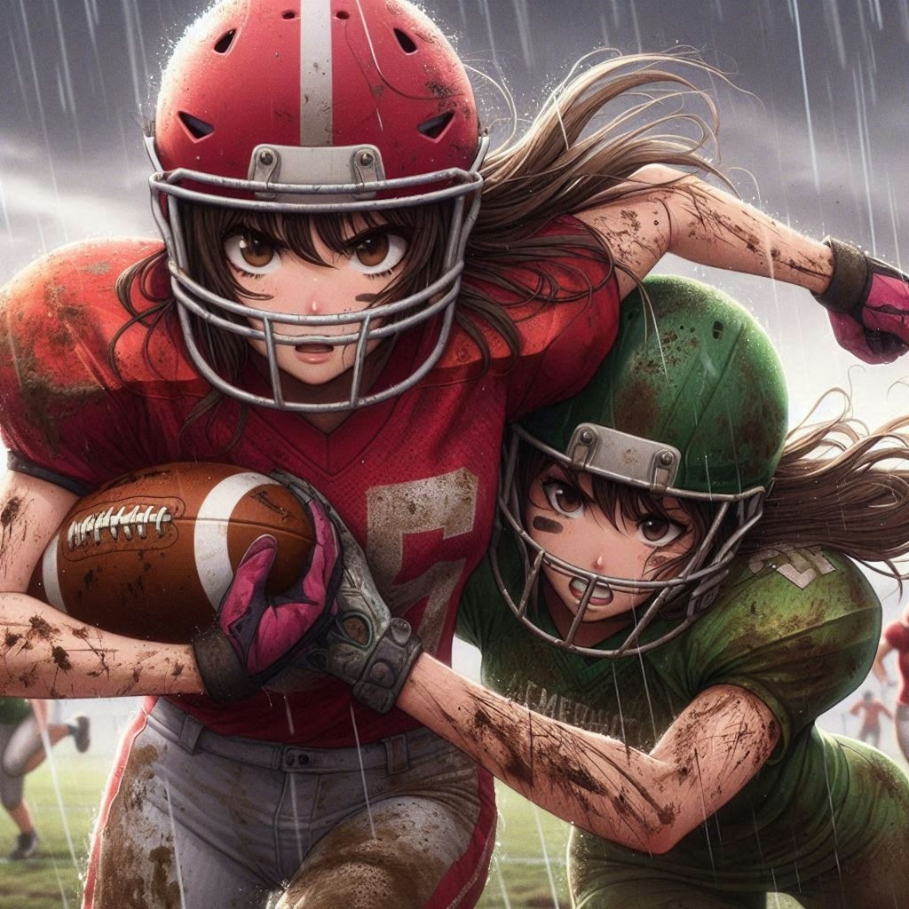 🏈泥まみれの女子アメフト 96