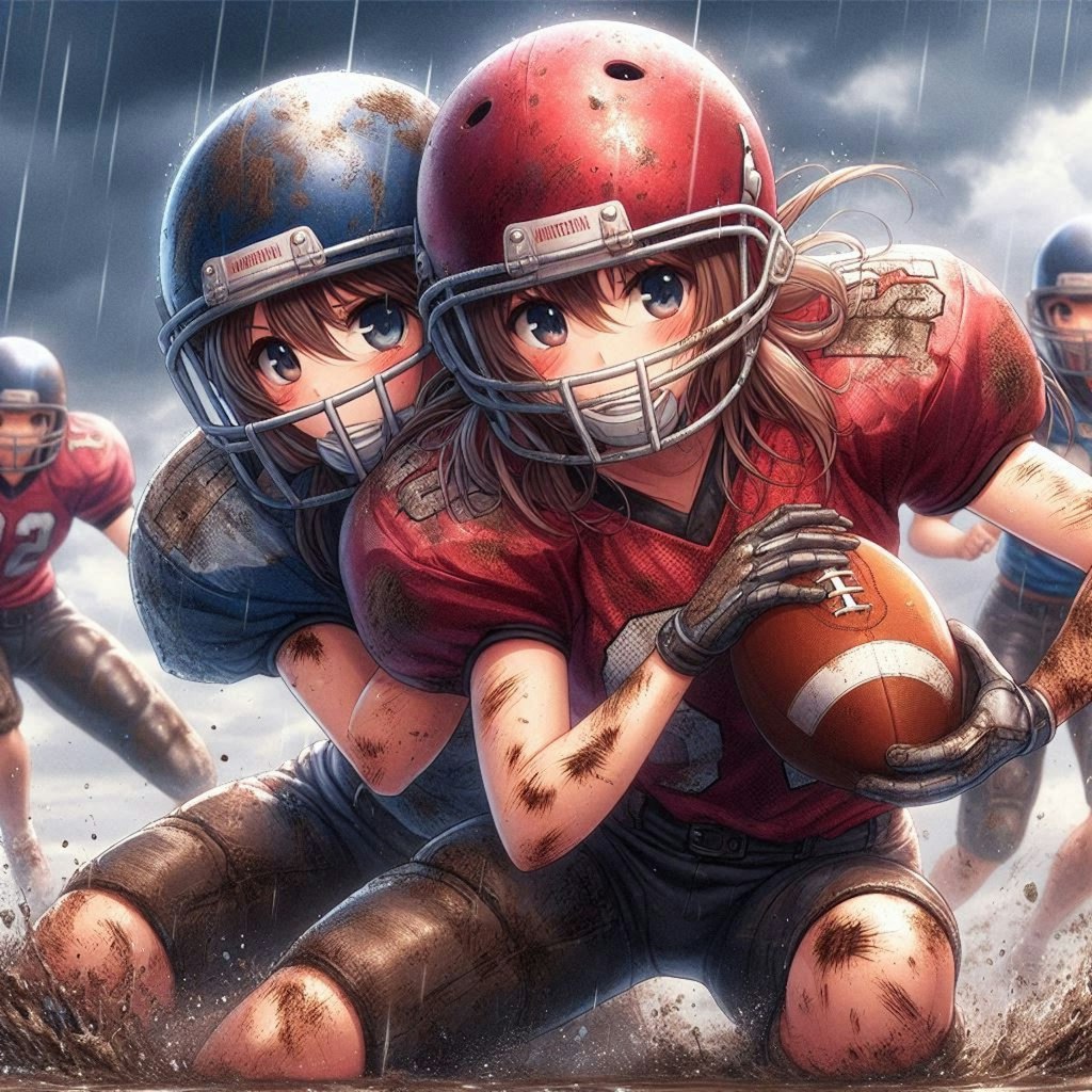 🏈泥まみれの女子アメフト 96