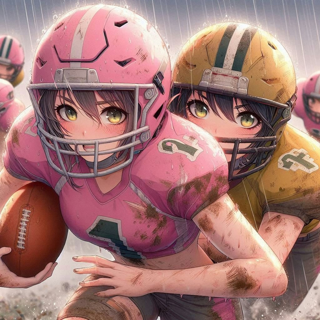 🏈泥まみれの女子アメフト 96