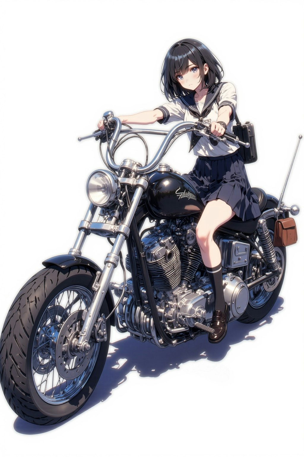 バイク通学女子