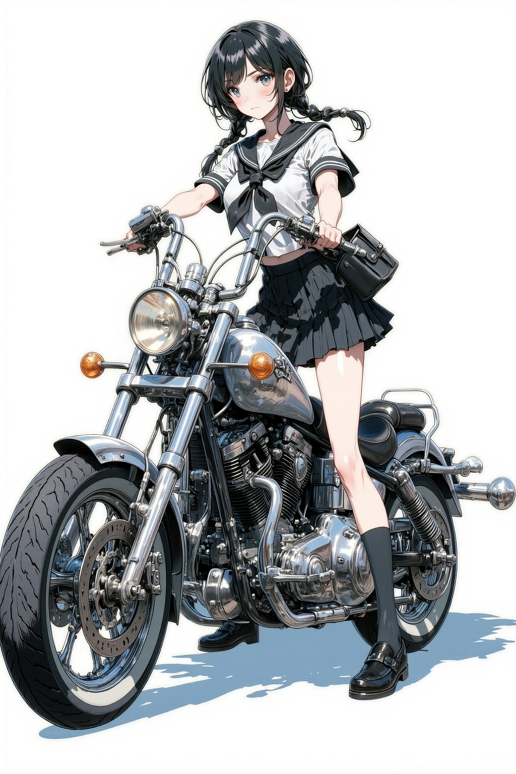 バイク通学女子