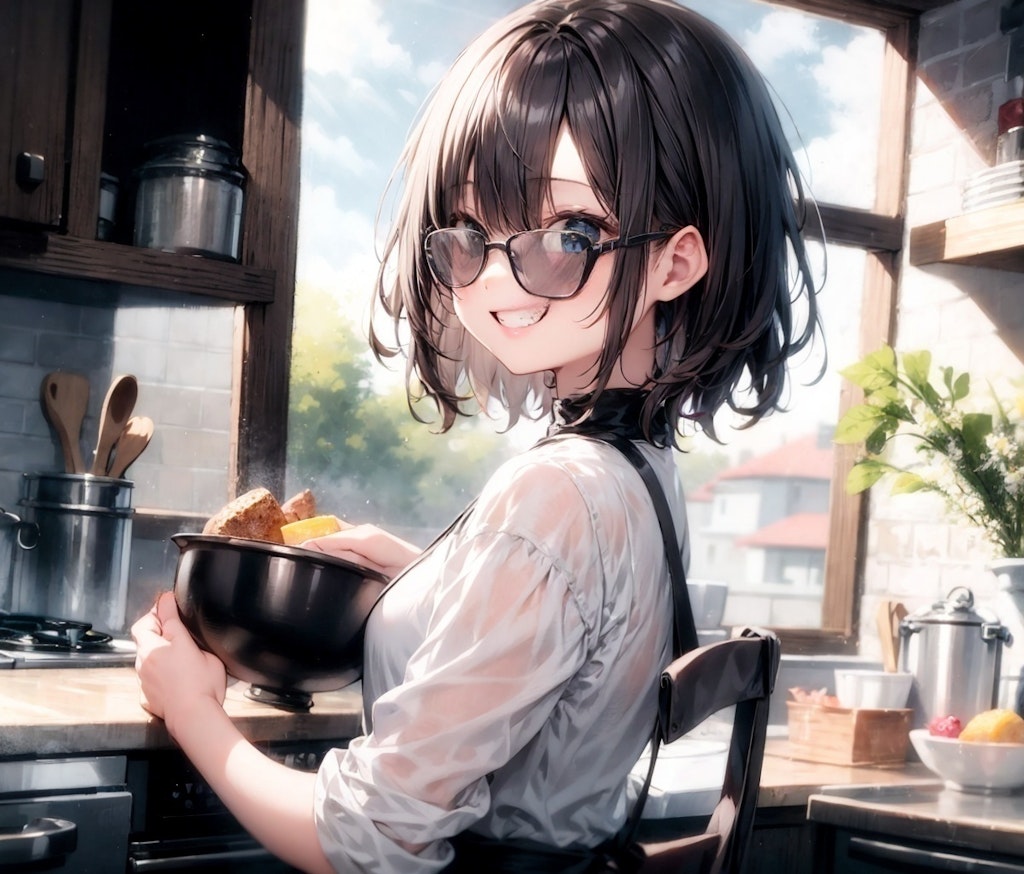 Girl in kitchen