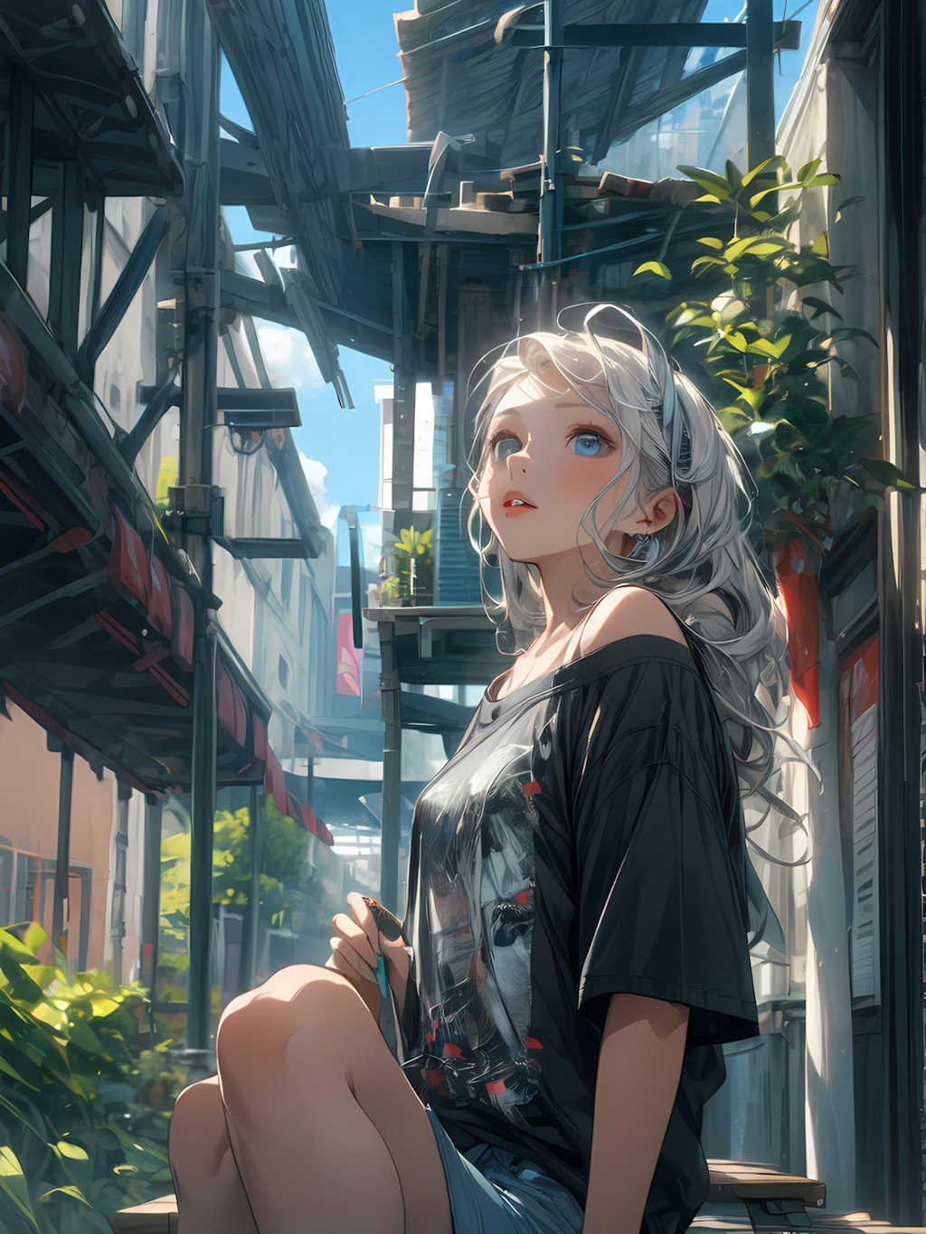 空見上げる少女