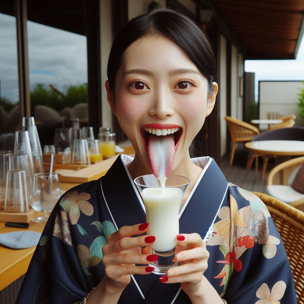 着物美女の精飲