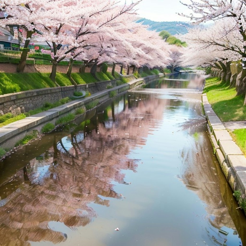 サクラもうすぐかな、参考画像は観光三重と言うサイトの写真です。凄く綺麗だで思わず似た感じで生成してしまいました❗️