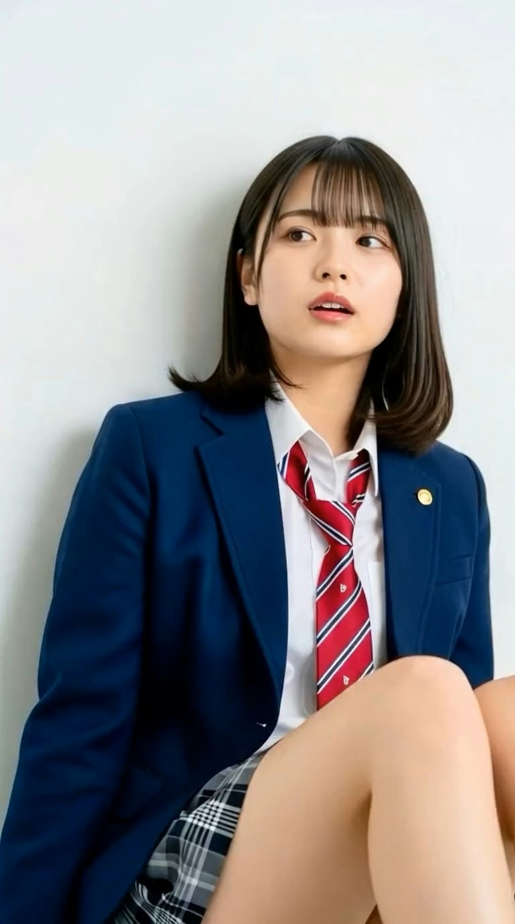 JKたくし上げパンチラ