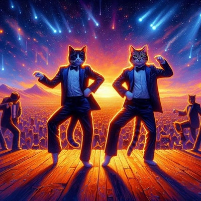 アクリル風 兄弟猫ダンス