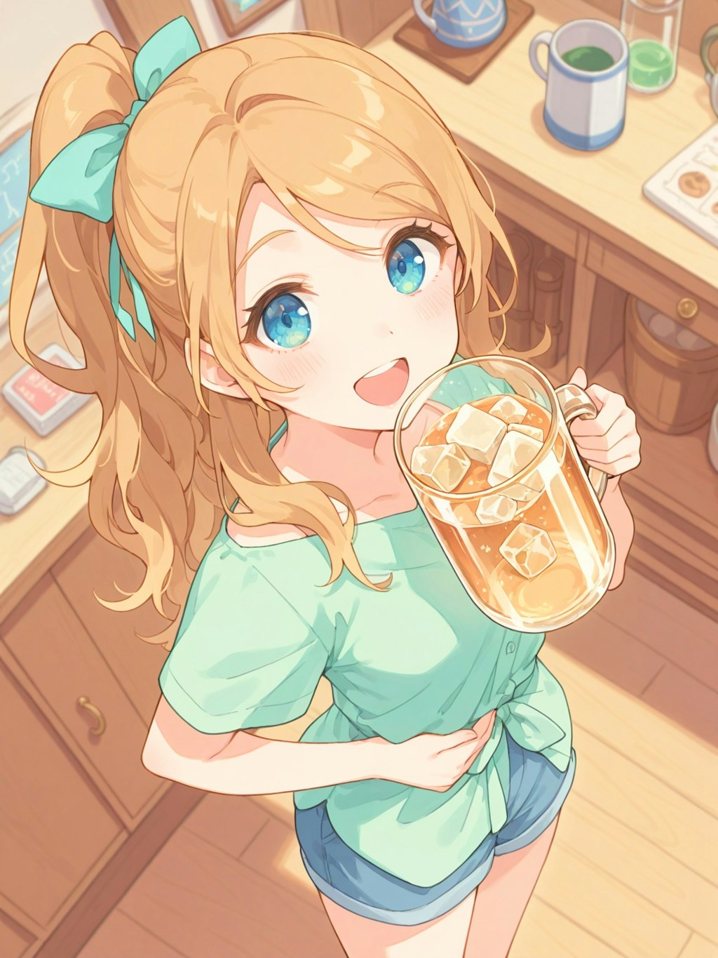暑い日には麦茶に限る