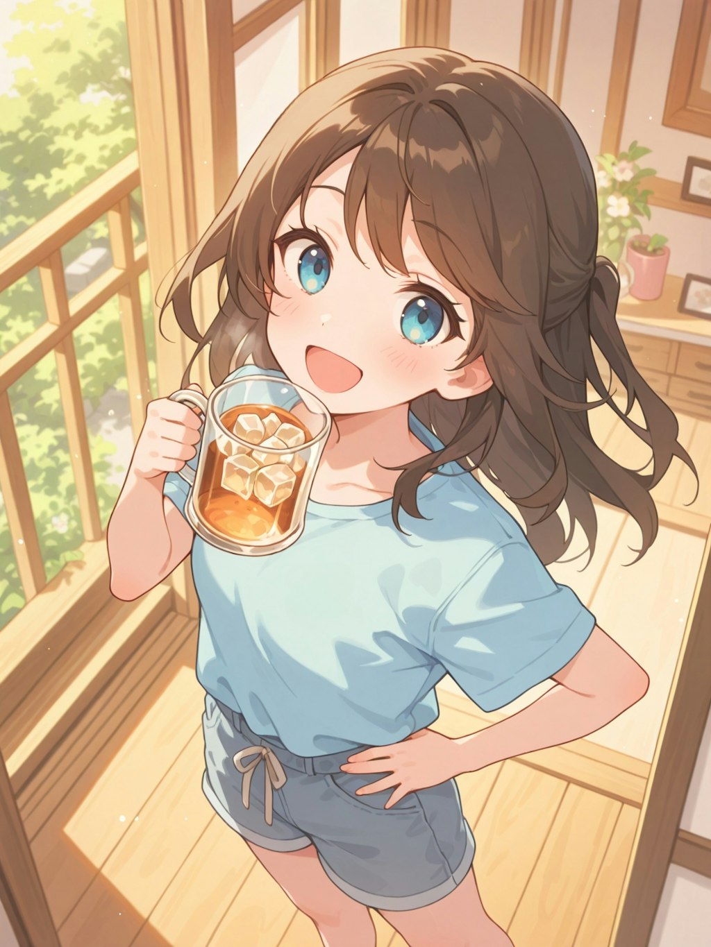 暑い日には麦茶に限る