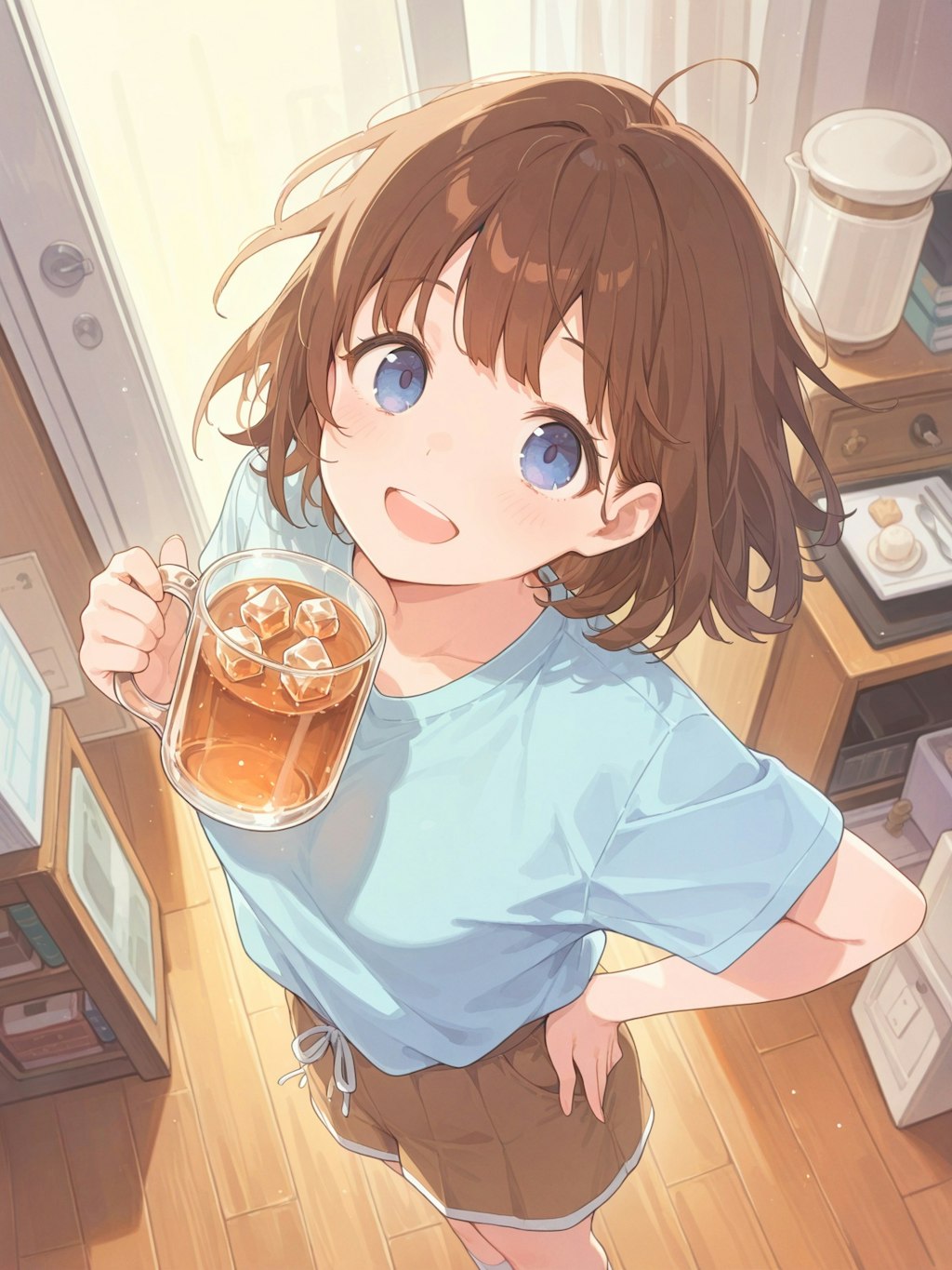 暑い日には麦茶に限る