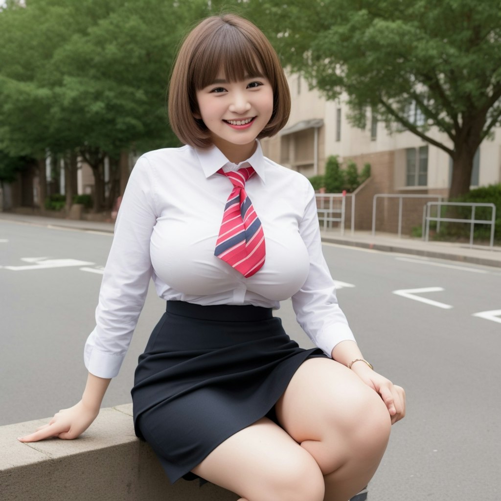 ペンシルスカート巨乳学園