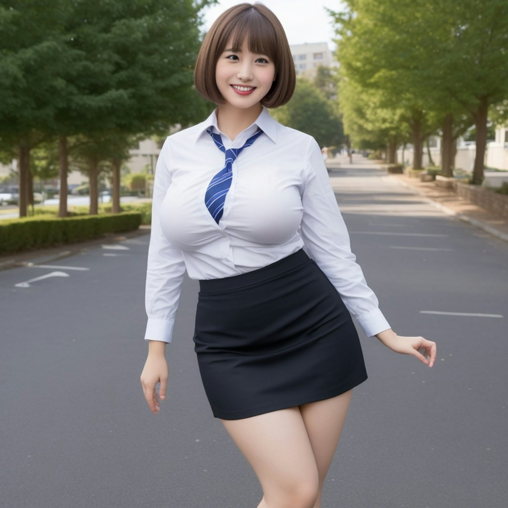 ペンシルスカート巨乳学園