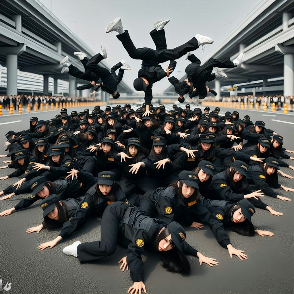 警備員達のブレイクダンス