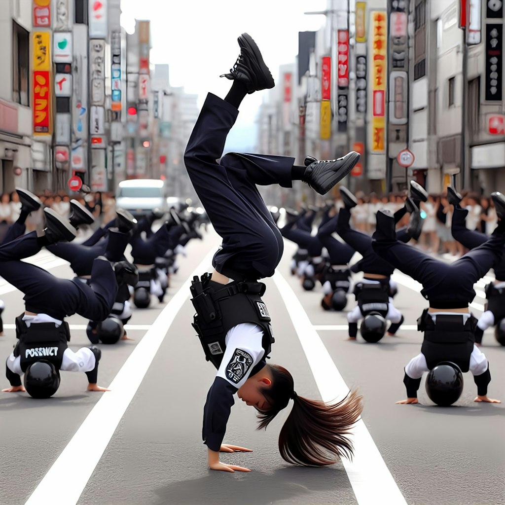 警備員達のブレイクダンス