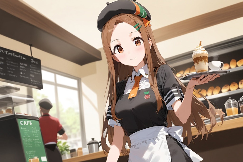 カフェでバイトな彼女☕️✨