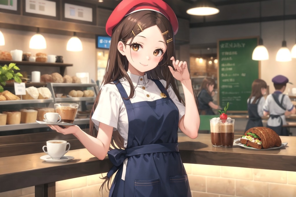 カフェでバイトな彼女☕️✨