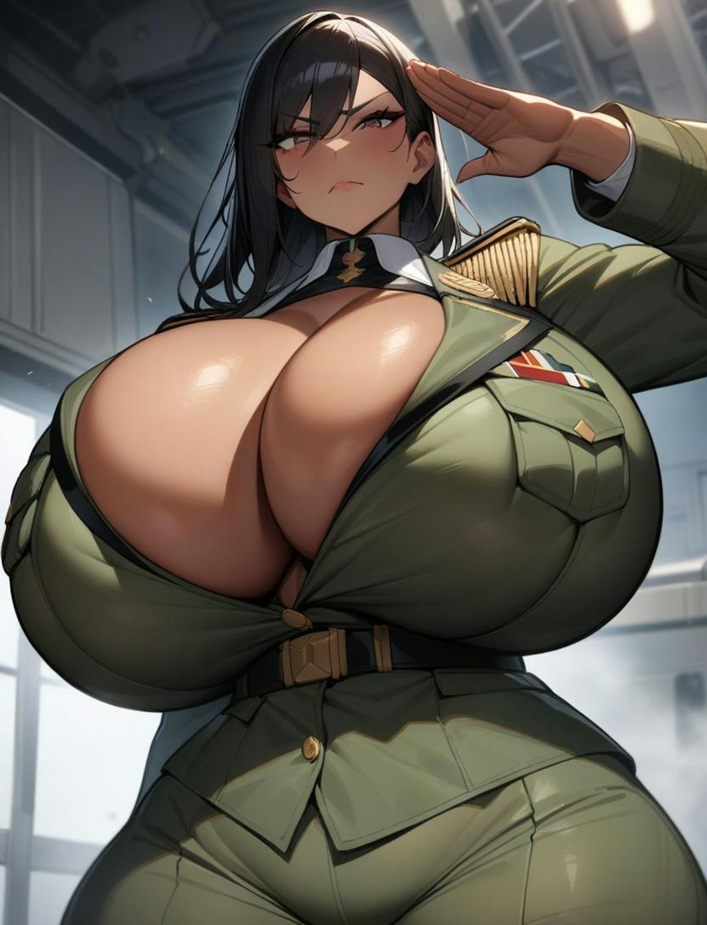 爆乳ムチムチ女軍人