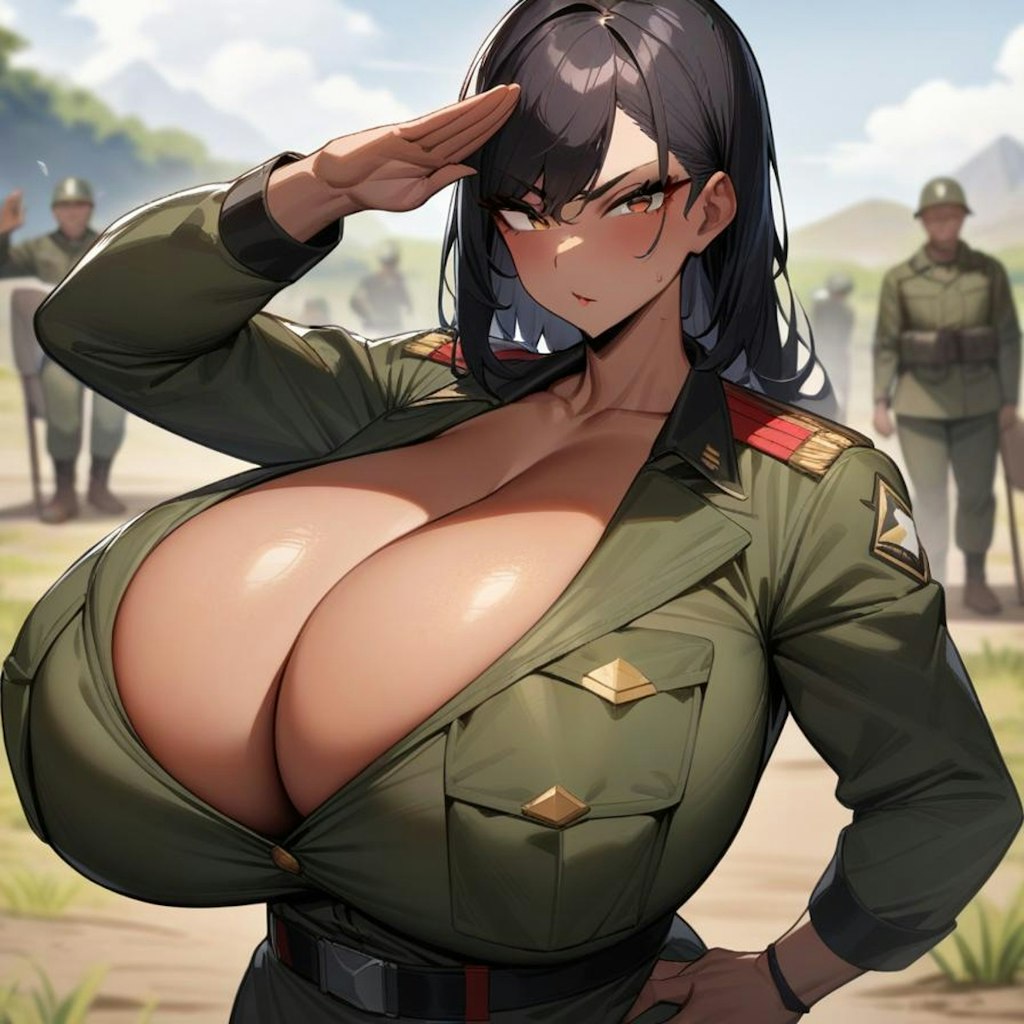 爆乳ムチムチ女軍人