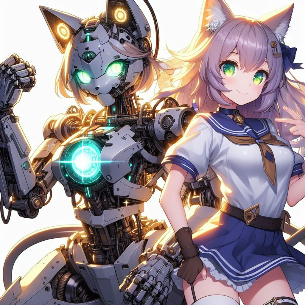 ロボット娘とロボット猫