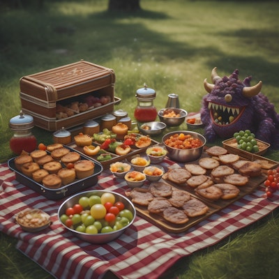 ອາຫານທ່ຽງ picnic ມະນຸດຕ່າງດາວ ahanthiang picnic