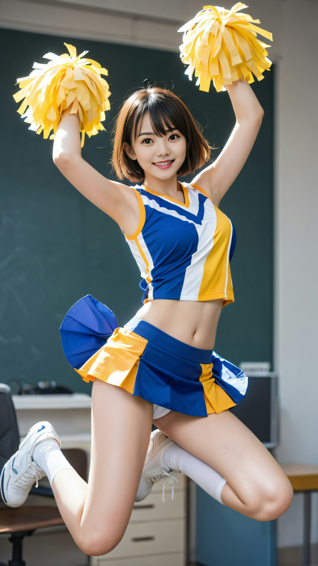 Cheerleaders in the office