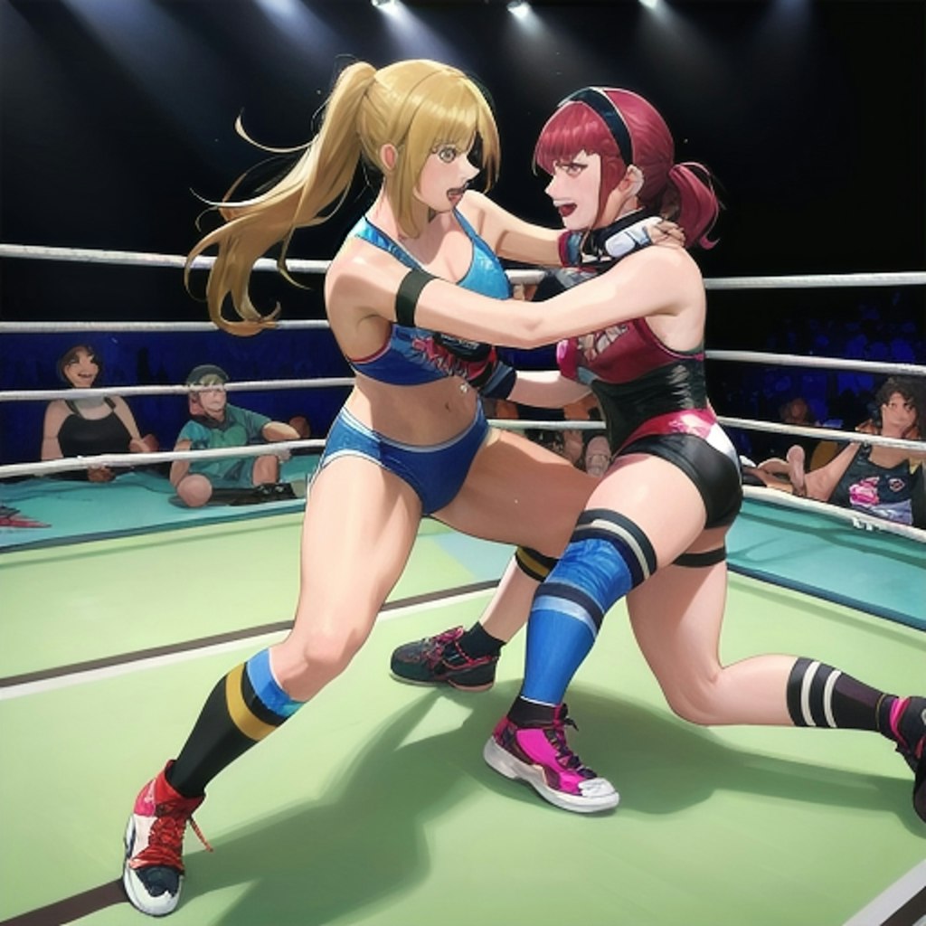 女子プロレスタッグマッチ