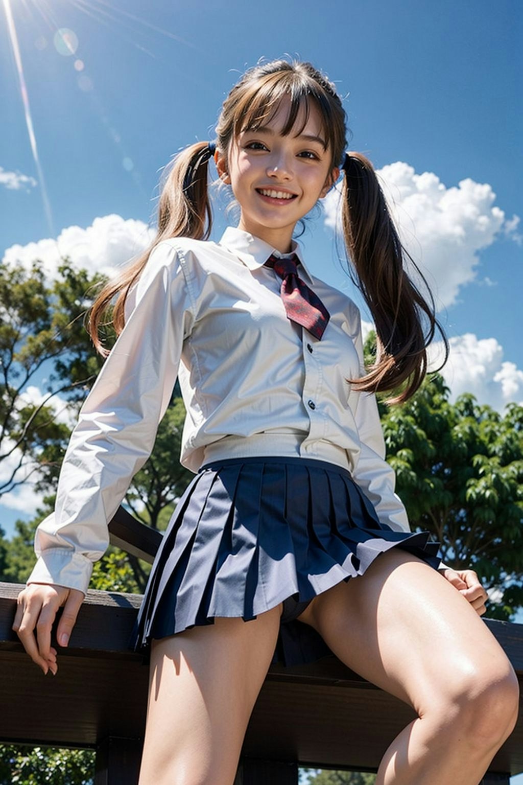 AI貧乳童顔　エロ画像　服ぺちゃん　パンチラ　女子校生コスプレ