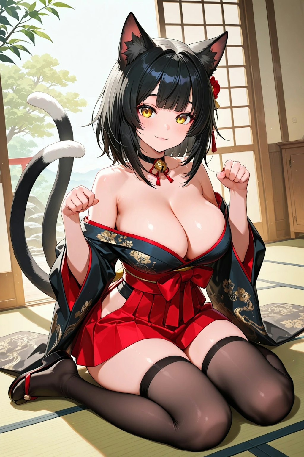 黒髪ネコマタの誘惑