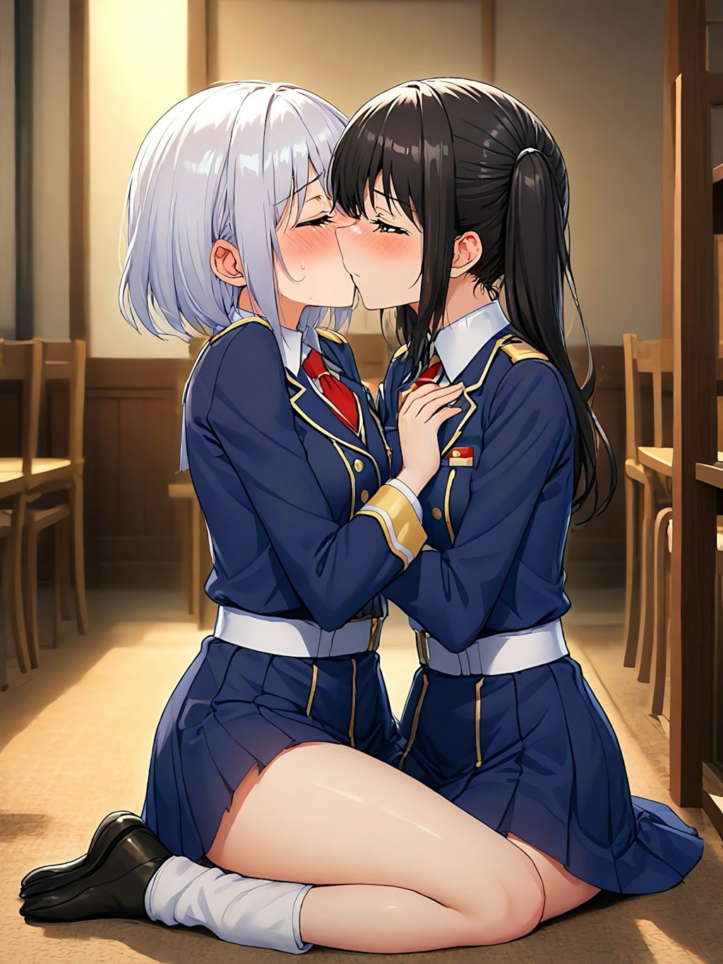 深夜の百合キス💖