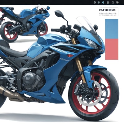design albastru pentru motociclete