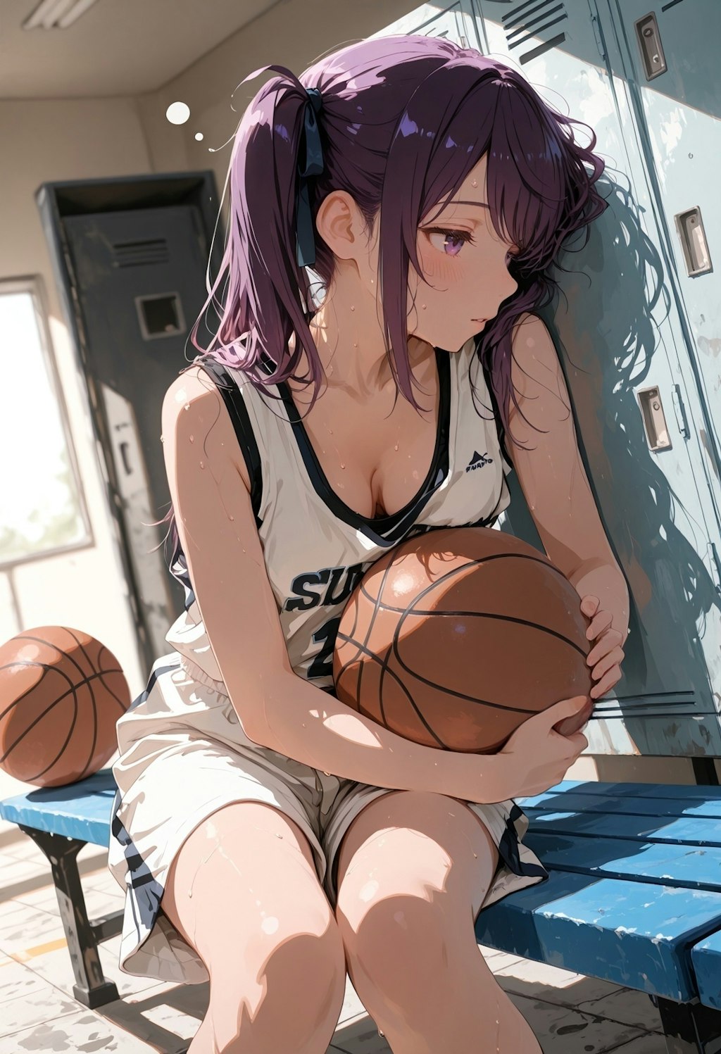 輝く汗とウトウトなバスケ少女