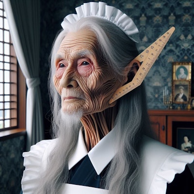 【謎画像】エルフになりたい600歳のメイドおじいさん