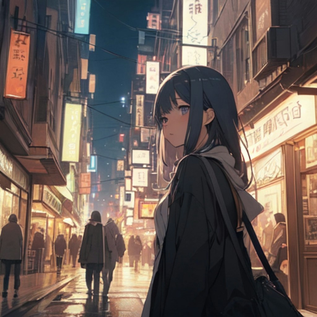夜の繁華街