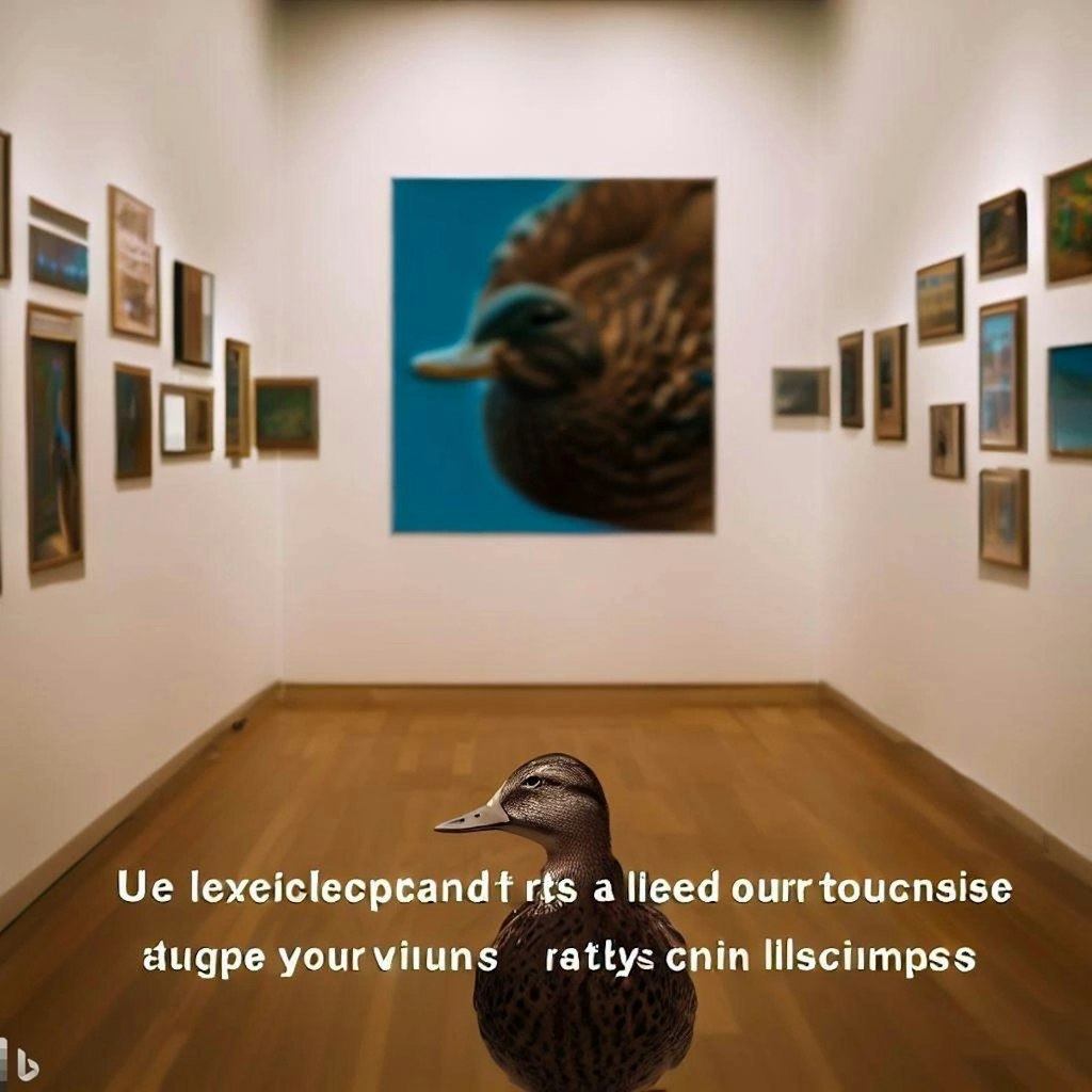 Duck visits art museum