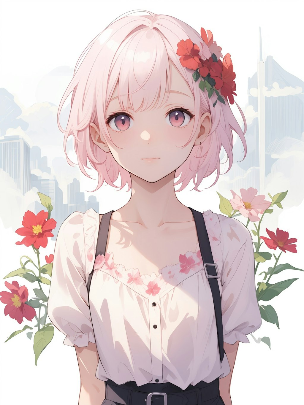 pink flower girl