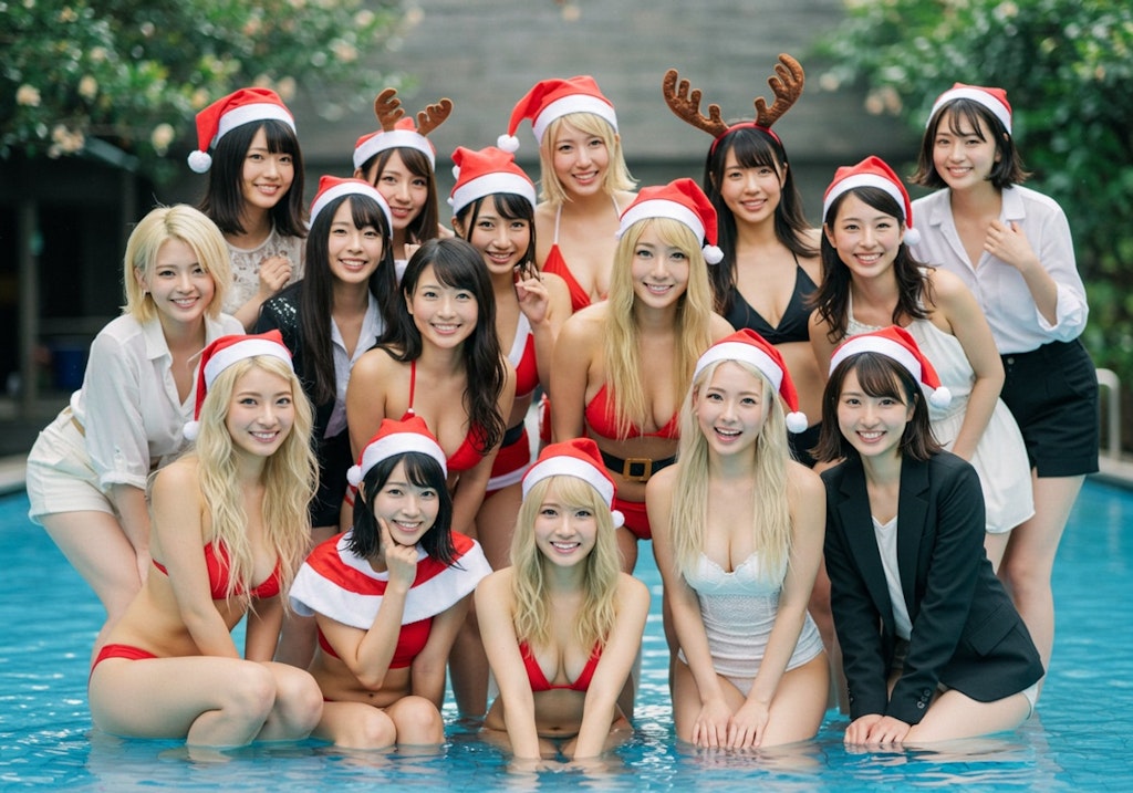 サンタ水着集合写真🎅