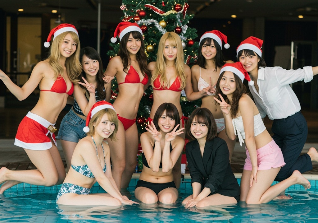 サンタ水着集合写真🎅